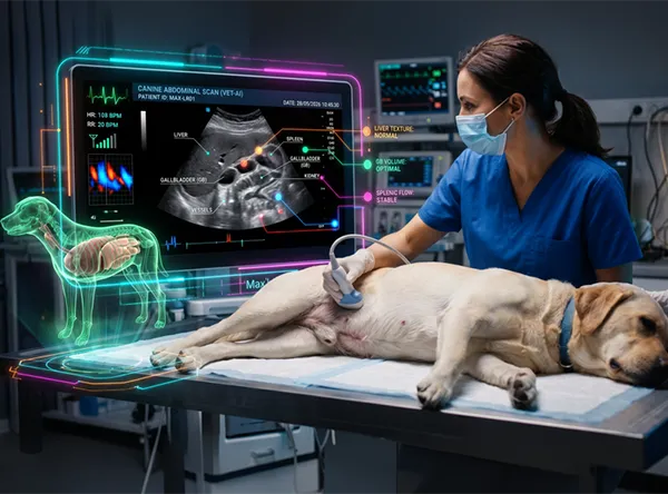 Imagen radiográfica de un perro